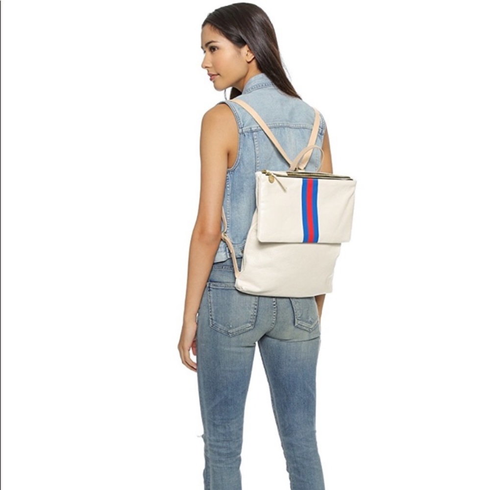 Clare V. Supreme Agnes Backpack Cream Leather EUC - Picture 2 of 9